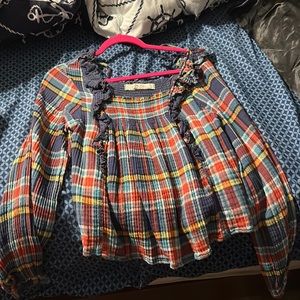 We the free plaid top